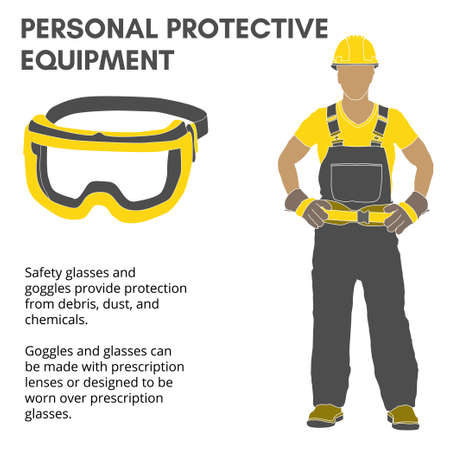 Personal Protective Equipment and Wear set. Will be use for Occupational Safety and Health
poster, sign and postcard.のイラスト素材