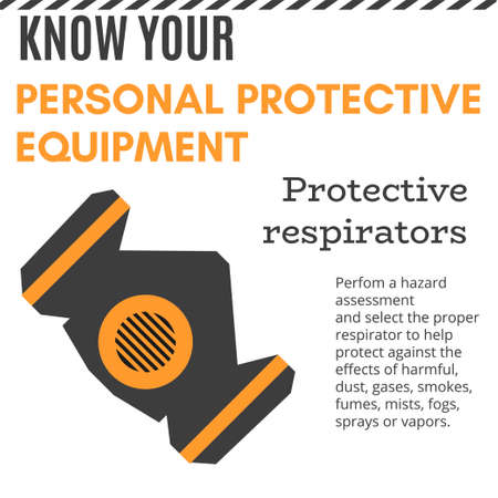 Personal Protective Equipment and Wear set. Will be use for Occupational Safety and Health poster, sign and postcardのイラスト素材
