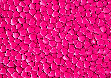 Background from little pink hearts. Valentines day. 3D rendering.
