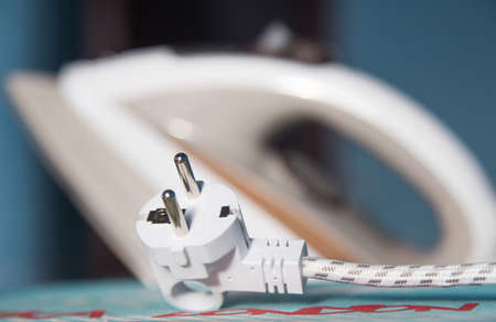 electric iron cable plugの写真素材