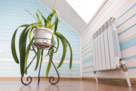 Radiator in the interior of the houseの写真素材
