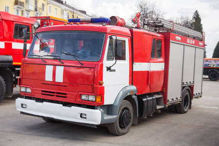 fire engine closeupの写真素材