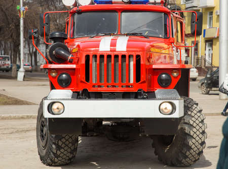 fire engine closeupの写真素材