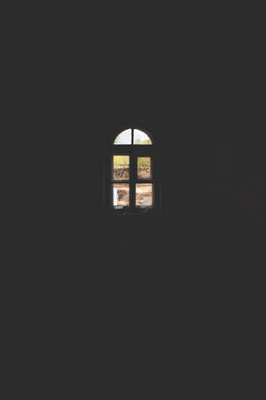 Interior of a destroyed building. Abandoned atmosphereの写真素材