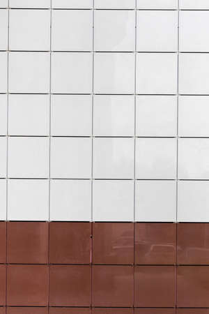 texture of a tile from a white brown facadeの写真素材