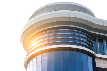 elements of the facade of a modern glass building. round and oval architectureの写真素材