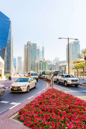 Dubai, UAE February 17, 2018 cars on the streets of Dubaiのeditorial素材