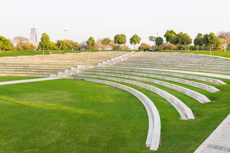 beautiful green park in a modern city. Zabeel Park, Dubaiの写真素材