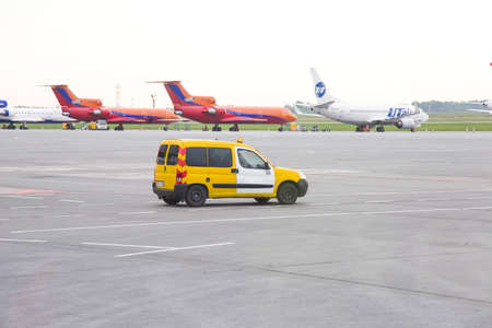 Ufa, Russia. May 19, 2018: car service and technical service at the airportのeditorial素材