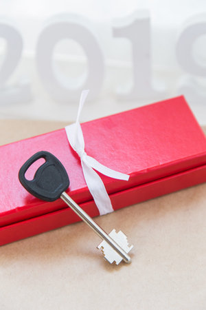 New Year's and Christmas layout 2019. buying an apartment in New Year. mortgage, housing as a gift,...