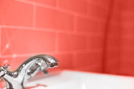 Interior elements. faucet in the bathroom, plumbing.の写真素材