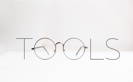 glasses on the table on a white background. Web Toolsの写真素材