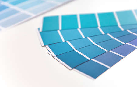 designer desktop. Color sample guide blue .の写真素材