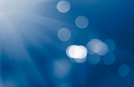 colorful bokeh on blurred background. Color 2020 classic blue.の写真素材