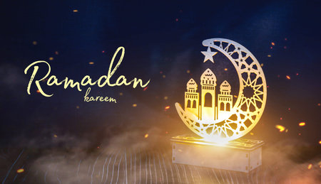 Ramadan lamp against serene and beautiful evening sky. Ramadan backgroundの写真素材