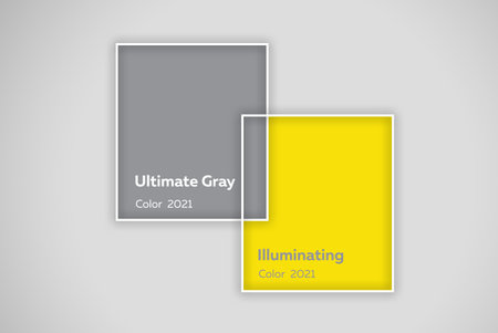 Colors yeallow and gray , year of 2021の写真素材
