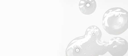 Serum drops texture texture. Clear liquid cream gel round drop with bubbles.の写真素材