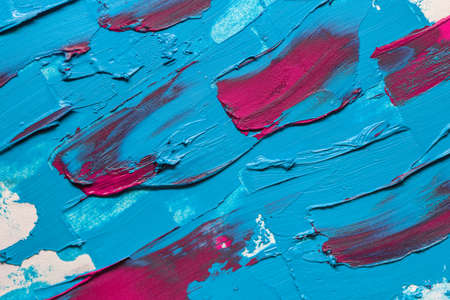 Blue color textured background, paint brush , space for textの写真素材