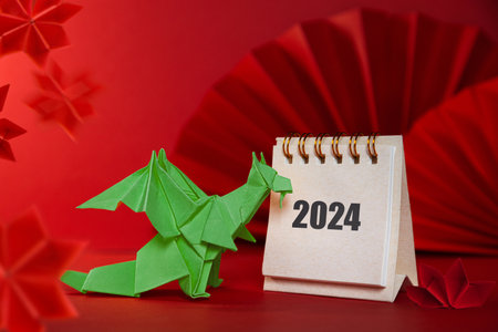 Chinese new year 2024, Year of the Green Dragonの写真素材