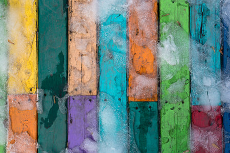 Frozen colorful floor
