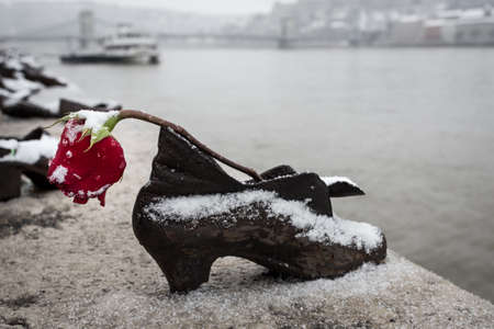 Shoes on the Danube Bankの写真素材