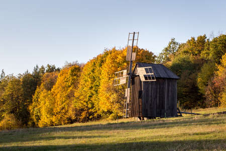 Old wooden windmillの写真素材