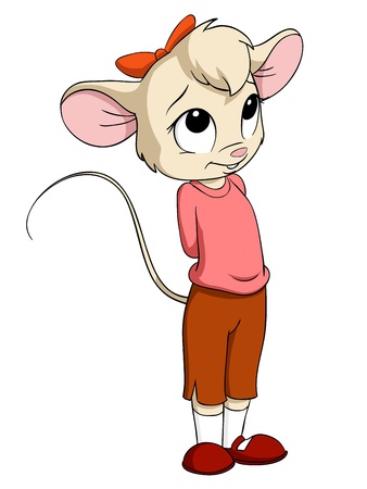 Cartoon little mouse female in pink blouse  Vector illustration のイラスト素材