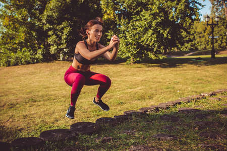 girl doing yoga and sportsの写真素材
