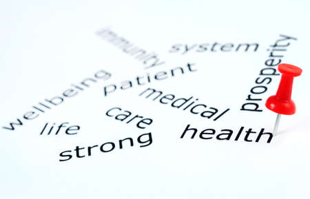 Health word pinned on paperの写真素材