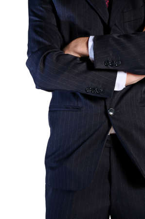 Isolated young business man standingの写真素材