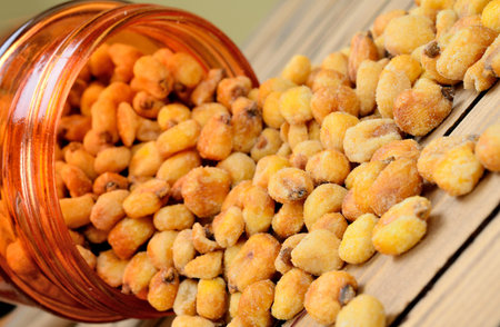 yellow corn on wooden table