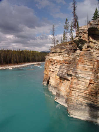 Athabasca Creek in Jasper National Parkの写真素材