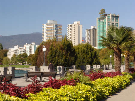 Waterfront Promenade in Vancouverの写真素材