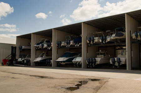 Garage parking for boat and yachtsの写真素材