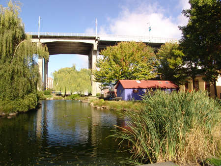 Vancouver Park River Park Granville Island streetの写真素材
