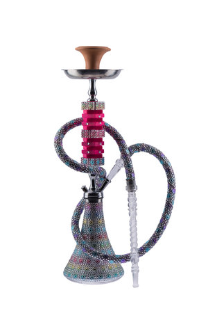 Colorful rhinestone full covered hookah, bedazzler completely covered with a transparent, plastic...