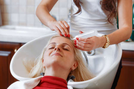 Hair stylist at work hairdresserの写真素材