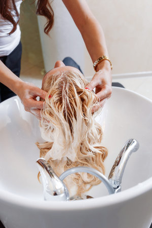 Hair stylist at work hairdresserの写真素材