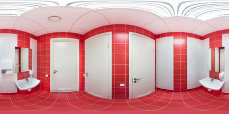 Restroom with toilet and washbasinの写真素材