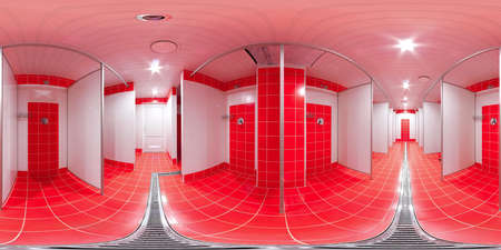 Shower room with shower cabinsの写真素材