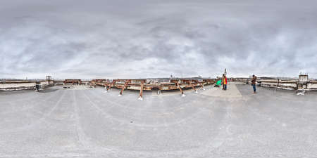 3d 360 degree panorama with peopleの写真素材