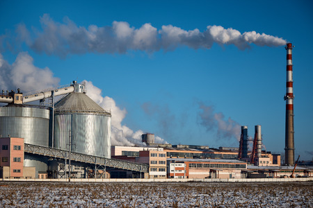A Smokestack Emits Smokeの写真素材