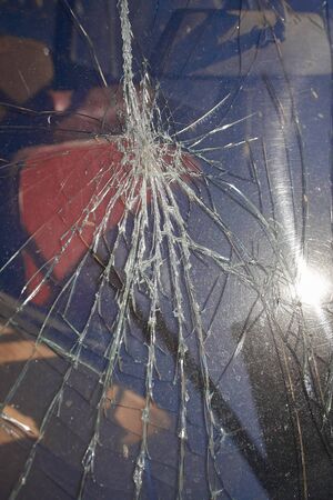 glass texture with cracks and scratchesの写真素材