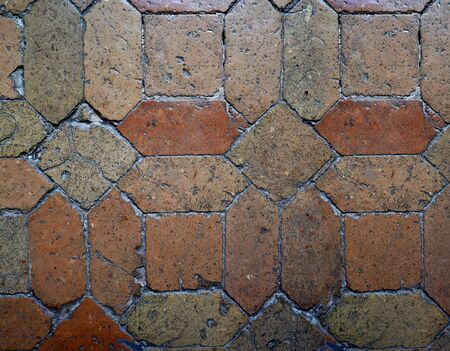 Ancient stone floor in stones with warms tonesの写真素材