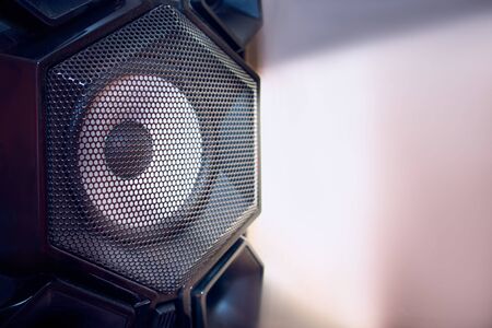 Multimedia speaker system speaker close-up on a background.の写真素材
