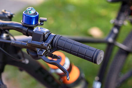 Close-up view of rudder bike. Active leisure on the nature. .Selective focusの写真素材