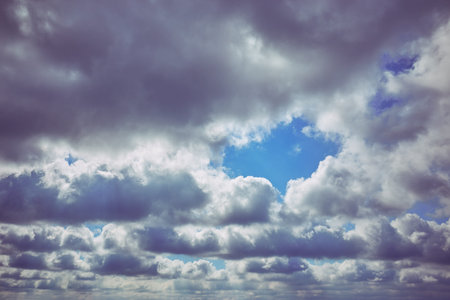 Cloud against the blue sky on a clear day