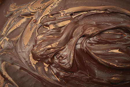 Texture of frozen melted chocolate background. Chocolate backgroundの写真素材
