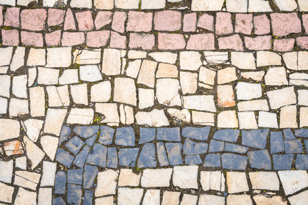The road is paved with decorative stone.の写真素材
