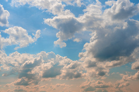 Light white clouds against the blue sky.の写真素材